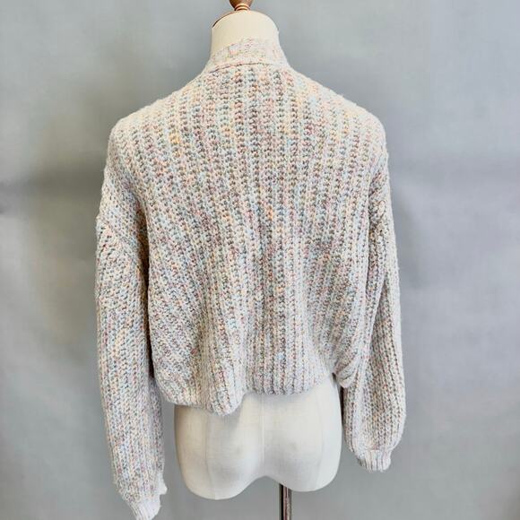 BB Dakota Golden Hour Confetti Cardigan Size Small Semi Cropped - Picture 10 of 15